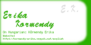 erika kormendy business card