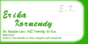 erika kormendy business card